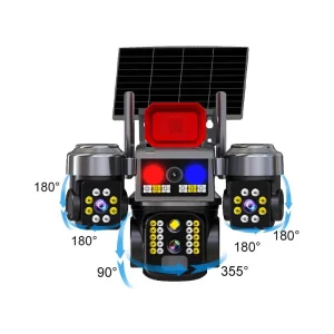 V380 Triple Lens 4G Waterproof Solar Surveillance Unplugged HD Night Vision Wireless Surveillance Camera Outdoo ( (5)-GAVO