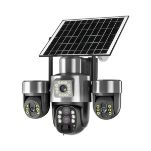 10xzoom solar camera 3 lenses 3 pan tilt 4G solar-powered camera