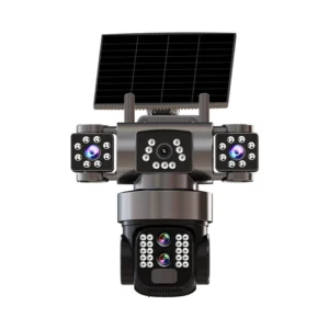 9MP 10x zoom 4-lens 4G solar-powered surveillance camera 3PTZ HD night vision V380 surveillance camera-Main (4)